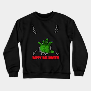 Hand comes out of stomach happy Halloween Crewneck Sweatshirt